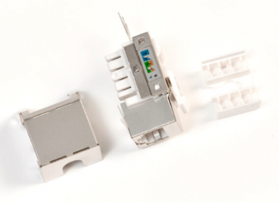 Мирарус MR-KJ01-021 Keystone Jack RJ-45 (8P8C), категория 5e экранированная, 90° заделка 110 тип, белая