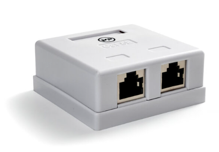 Мирарус MR-CS02-102 Розетка компьютерная RJ-45 (8P8C), категория 5e, экранированная, двойная, внешняя, Dual IDC
