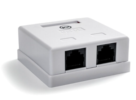 Мирарус MR-CS02-101 Розетка компьютерная RJ-45 (8P8C), категория 5e, двойная, внешняя, Dual IDC