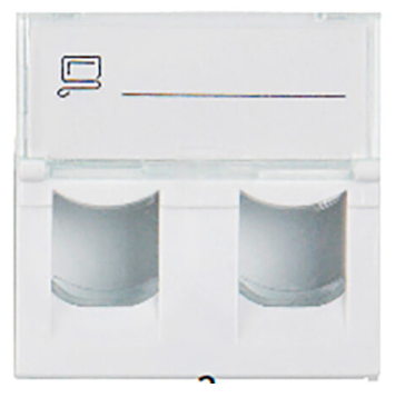 Мирарус MR-FP02-021 Вставка 45x45 (Mosaic) для 2 модулей формата Keystone Jack