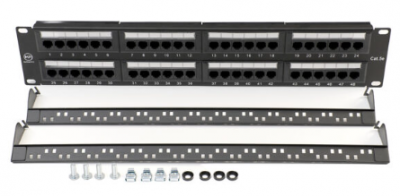 MR-PP02-010-48 Патч-панель 19" (2U), 48 портов RJ-45, категория 5e, Dual IDC, с задним кабельным орг