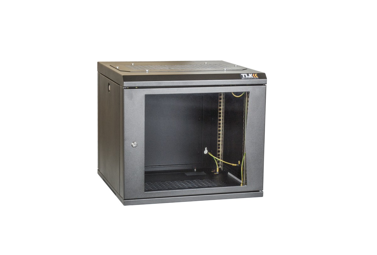 Все TLK TWI-066035-R-G-BK Настенный разборный шкаф 19", стеклянная дверь, Ш600хВ303хГ350мм видеонаблюдения в магазине Vidos Group