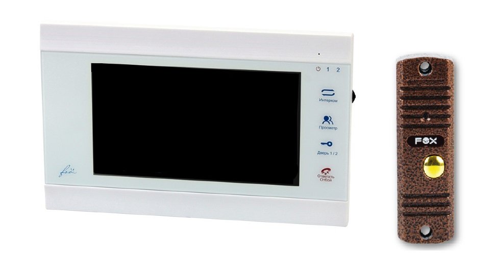 Все Fox FX-VD7S-KIT V2 (АГАТ 7W) Комплект видеодомофона видеонаблюдения в магазине Vidos Group