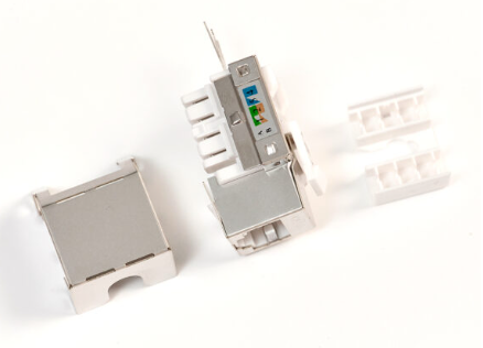 Мирарус MR-KJ01-021 Keystone Jack RJ-45 (8P8C), категория 5e экранированная, 90° заделка 110 тип, белая