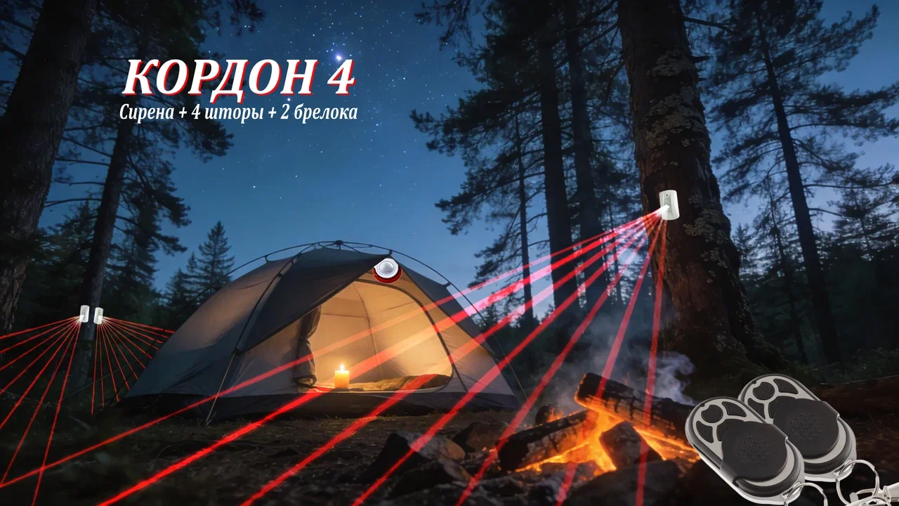 Все VIGUARD Кордон 4 комплект автономной сигнализации на 4 датчика видеонаблюдения в магазине Vidos Group