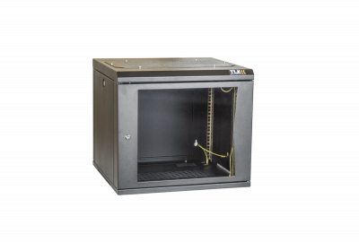 TLK TWI-066035-R-G-BK Настенный разборный шкаф 19", стеклянная дверь, Ш600хВ303хГ350мм