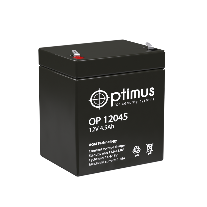 Optimus OP 12045 аккумулятор 12В, 4.5Ач