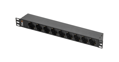 TLK RSC09-MF-01-BK Блок электрических розеток 19" 9 гнезд Schuko, 10 A, горизонтальный