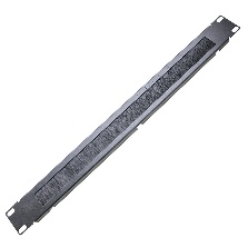 MR-CO-1U-BI-BK Кабельный органайзер горизонтальный 19" 1U, с щеточным вводом, металлический, цвет че